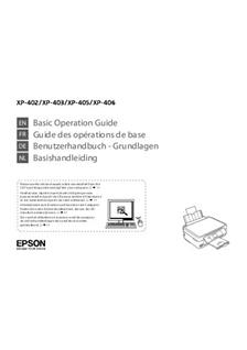 Epson XP 405 manual. Camera Instructions.